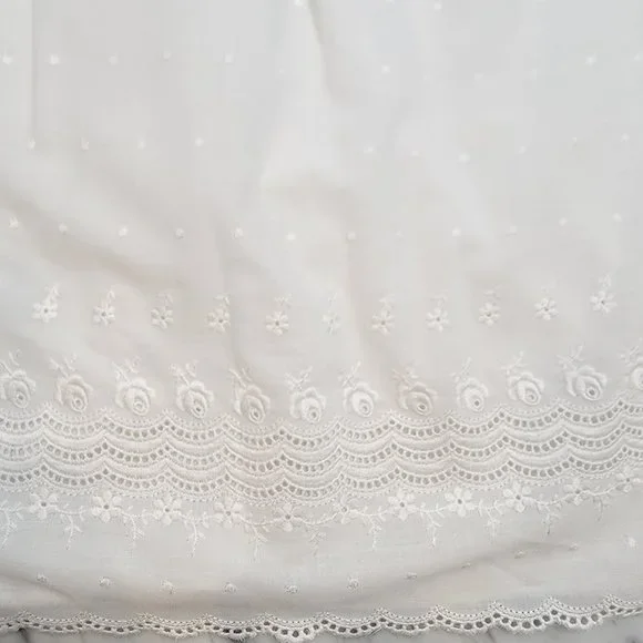 70s vintage white lace swiss dot midi skirt - Picture 2 of 5